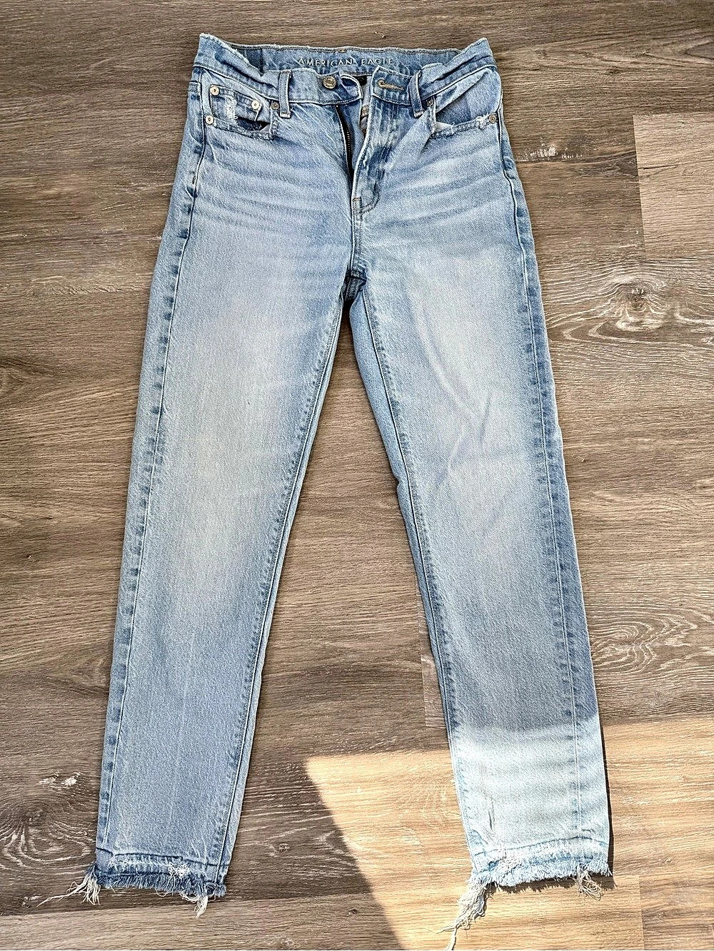 American Eagle Straight Leg Blue Jeans Waist 0